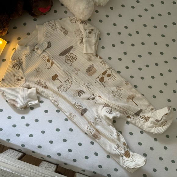 Carters one piece footed pajamas pjs baby infant farm print - Picture 4 of 4